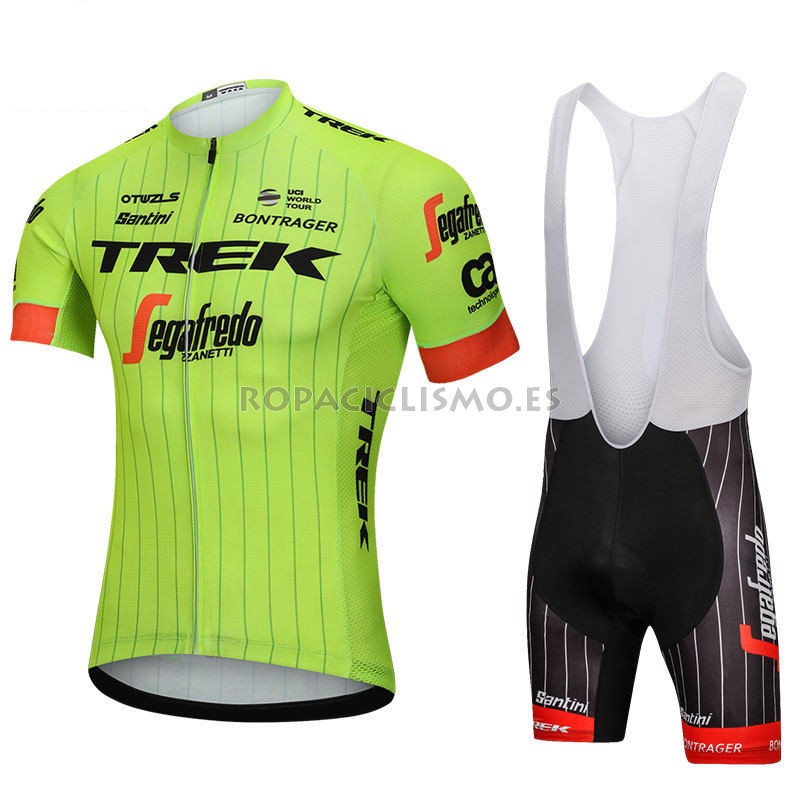 2018 Maillot Trek Segafredo Tirantes Mangas Cortas Verde